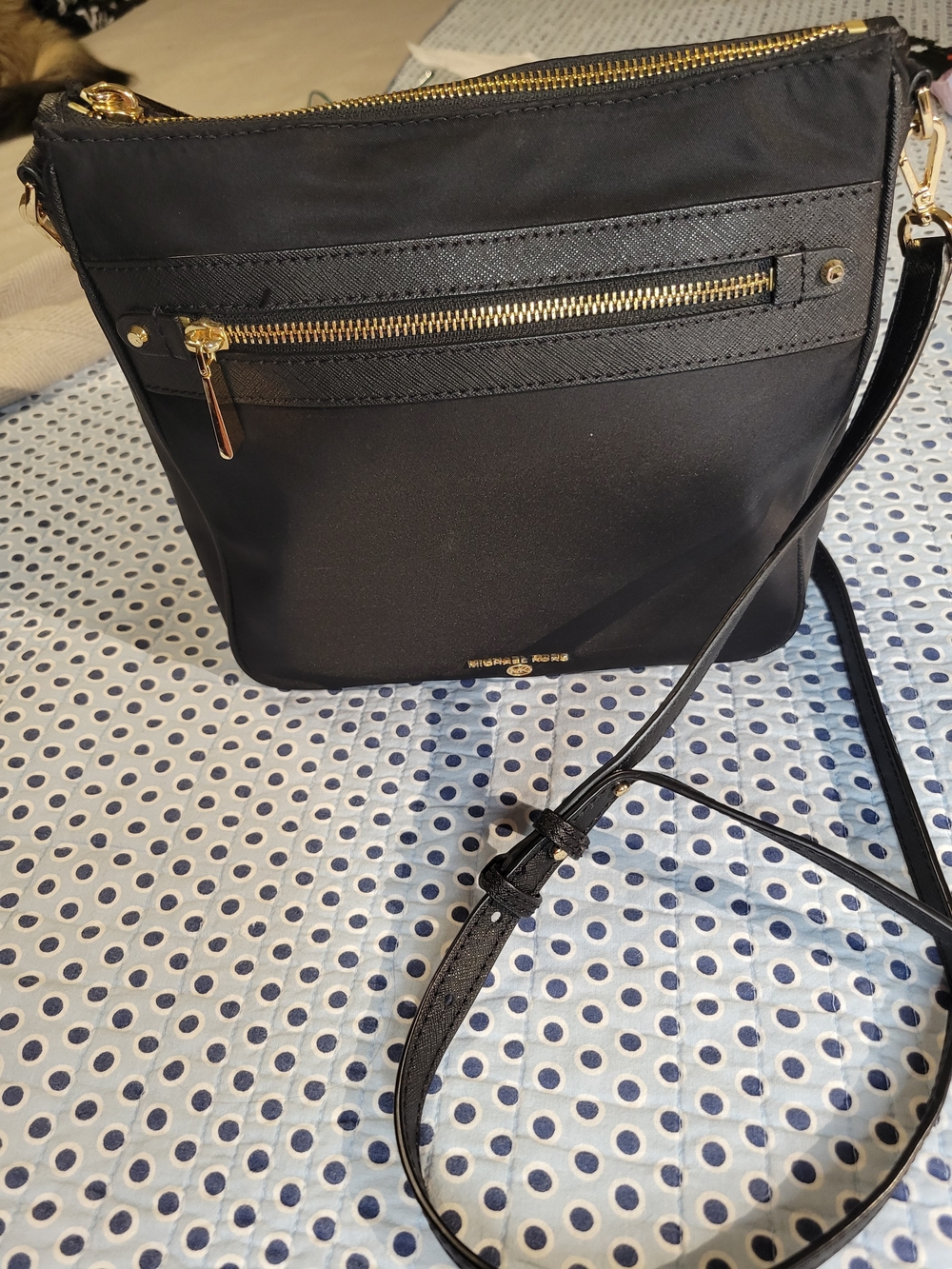Michael Kors Black Crossbody Bag with Gold Hardware